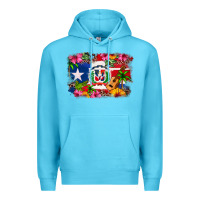 Ocean Blue Dominican Republic and Puerto Rico Flag Premium Hoodie - texasbilliewilder