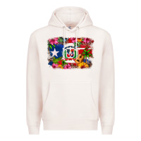 Pale Pink Dominican Republic and Puerto Rico Flag Premium Hoodie - texasbilliewilder