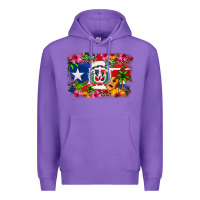 Purple Dominican Republic and Puerto Rico Flag Premium Hoodie - texasbilliewilder