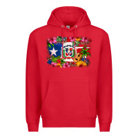 Red Dominican Republic and Puerto Rico Flag Premium Hoodie - texasbilliewilder
