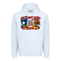 White Dominican Republic and Puerto Rico Flag Premium Hoodie - texasbilliewilder