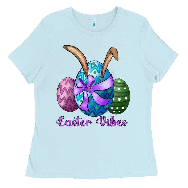 Easter Bunny Ear Eggs Easter Vibes Ladies Tee by RanaPortraitStore | Teevron