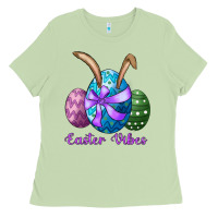 Matcha easter bunny ear eggs easter vibes Ladies Tee - RanaPortraitStore