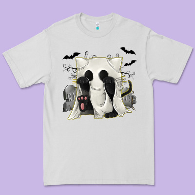Ghost Cat Premium Tee Designed By Texasbilliewilder