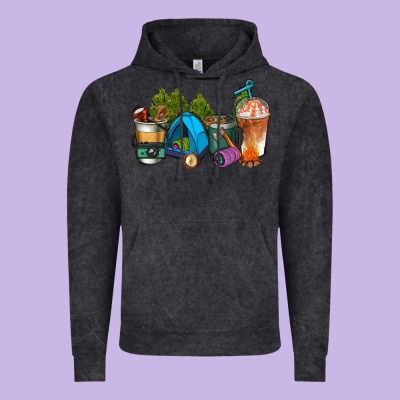 Camp Coffee Cups Ado Vintage Hoodie Designed By Adodesignshop