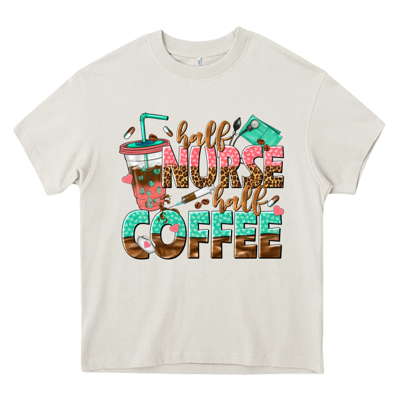 Half Nurse Half Coffee Heavy Core Tee by texasbilliewilder | Teevron