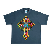 Midnight Navy christmas cross Urban Heavy Tee - AdoDesignShop