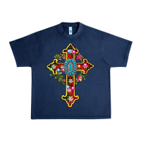 Navy christmas cross Urban Heavy Tee - AdoDesignShop