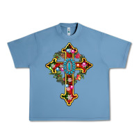 Pebble Blue christmas cross Urban Heavy Tee - AdoDesignShop
