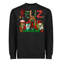 Black feliz navidad lady of Guadalupe christmas coffee Heavyweight Sweatshirt - Jasminsmagicworld