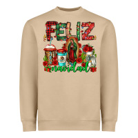 Mushroom feliz navidad lady of Guadalupe christmas coffee Heavyweight Sweatshirt - Jasminsmagicworld
