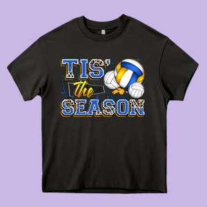 Tis' The Season Volleyball Heavy Core Tee Designed By Zillion Design Studio