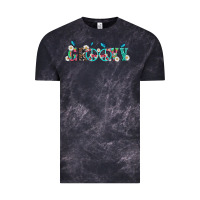 Cloud Black groovy with peace  sign flowers Vintage Tee - Artiststas