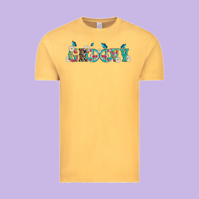 Groovy With Peace  Sign Flowers Vintage Tee Designed By Artiststas