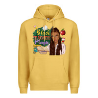 Antique Gold black teacher magic with afro Premium Hoodie - NancyCooperArtShop
