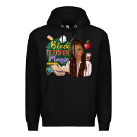 Black black teacher magic with afro Premium Hoodie - NancyCooperArtShop