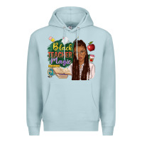 Blue Mist black teacher magic with afro Premium Hoodie - NancyCooperArtShop
