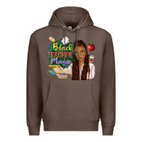 Coffee black teacher magic with afro Premium Hoodie - NancyCooperArtShop