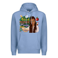 Colony Blue black teacher magic with afro Premium Hoodie - NancyCooperArtShop