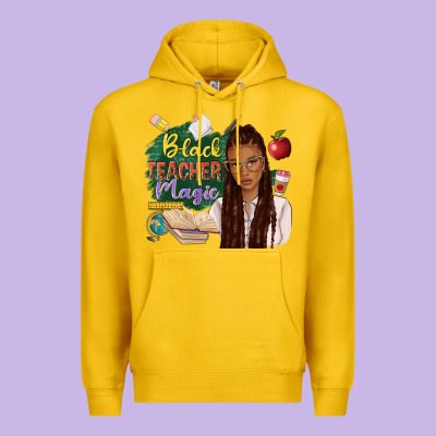 Black Teacher Magic With Afro Premium Hoodie Designed By Nancycooperartshop