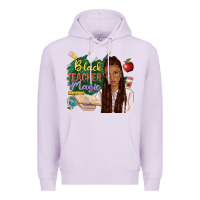Lilac black teacher magic with afro Premium Hoodie - NancyCooperArtShop