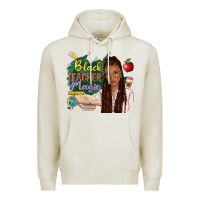 Oatmeal Heather black teacher magic with afro Premium Hoodie - NancyCooperArtShop