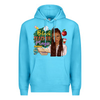 Ocean Blue black teacher magic with afro Premium Hoodie - NancyCooperArtShop