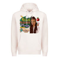 Pale Pink black teacher magic with afro Premium Hoodie - NancyCooperArtShop