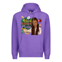 Purple black teacher magic with afro Premium Hoodie - NancyCooperArtShop