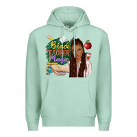 Seafoam black teacher magic with afro Premium Hoodie - NancyCooperArtShop