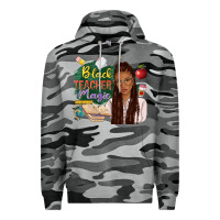 Slate Camo black teacher magic with afro Premium Hoodie - NancyCooperArtShop