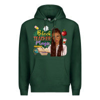 Sports Green black teacher magic with afro Premium Hoodie - NancyCooperArtShop