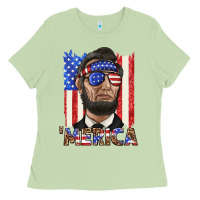 Matcha merica with lincoln Ladies Tee - texasbilliewilder