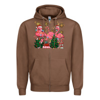 Chestnut christmas flamingos Zipper Hoodie - MaliasSmallBusiness