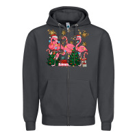 Smoke christmas flamingos Zipper Hoodie - MaliasSmallBusiness
