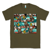 Army Green western horseshoe sunflower brown cow Classic Tee - BarkalooDesign
