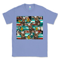 Colony Blue western horseshoe sunflower brown cow Classic Tee - BarkalooDesign