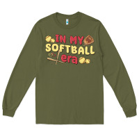 Army Green in my softball era Long Sleeve Tee - MaliasSmallBusiness