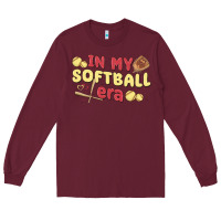 Burgundy in my softball era Long Sleeve Tee - MaliasSmallBusiness