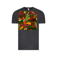 Vintage Black mexican food seamless pattern Vintage Tee - BundleAndBundleShop
