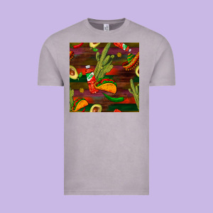 Mexican Food Seamless Pattern Vintage Tee Designed By Bundleandbundleshop