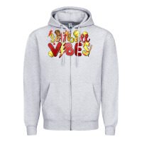 Heather Grey softball vibes Zipper Hoodie - MaliasSmallBusiness