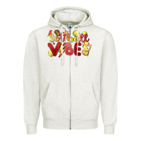 Oatmeal Heather softball vibes Zipper Hoodie - MaliasSmallBusiness