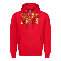 Red softball vibes Zipper Hoodie - MaliasSmallBusiness