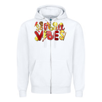 White softball vibes Zipper Hoodie - MaliasSmallBusiness