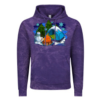Cloud Purple winter camping with camp fire Vintage Hoodie - AdoDesignShop