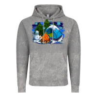 Cloud Rock winter camping with camp fire Vintage Hoodie - AdoDesignShop