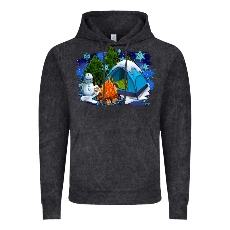 Winter Camping With Camp Fire Vintage Hoodie by AdoDesignShop | Teevron