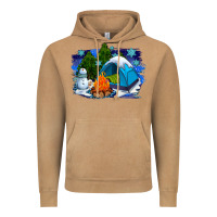 Vintage Camel winter camping with camp fire Vintage Hoodie - AdoDesignShop