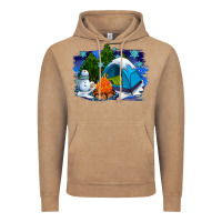 Vintage Coffee winter camping with camp fire Vintage Hoodie - AdoDesignShop